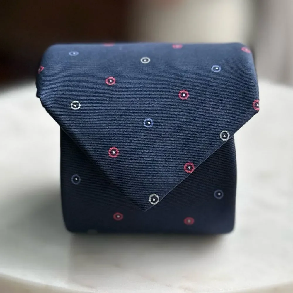 Vtg Yves Saint Laurent Tie Navy Blue Silk Neck Tie